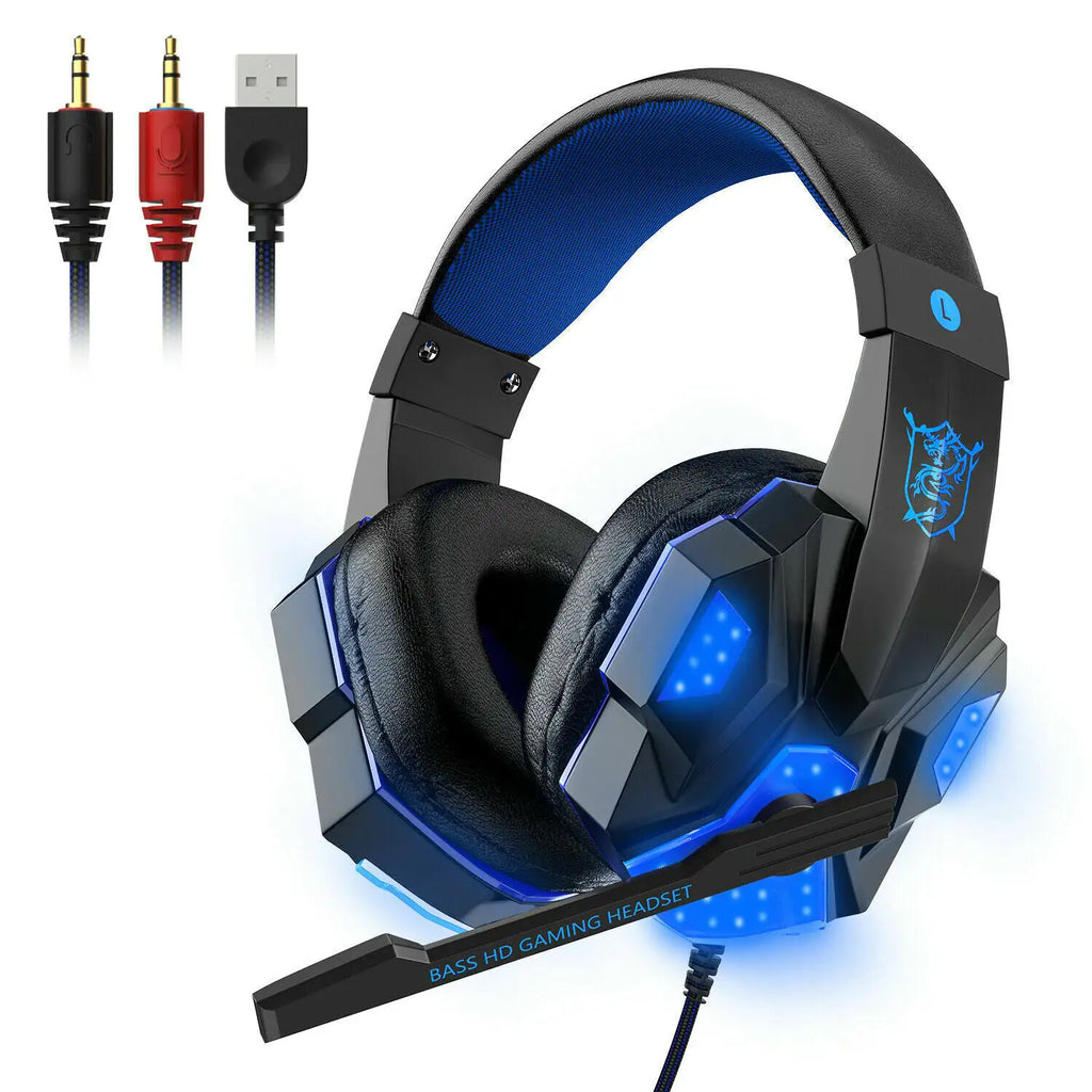LED Gaming Headset – Stereo Bass & Mic for PC/Console
