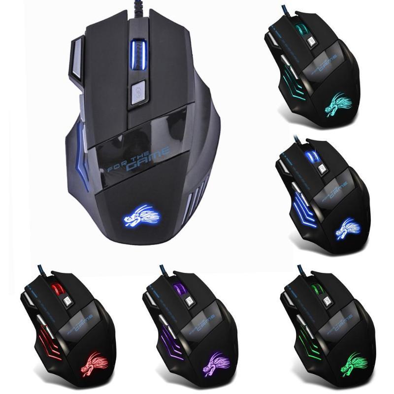 Wired Gaming Mouse 5500 DPI RGB LED – 7 Buttons Optical Gamer Mouse