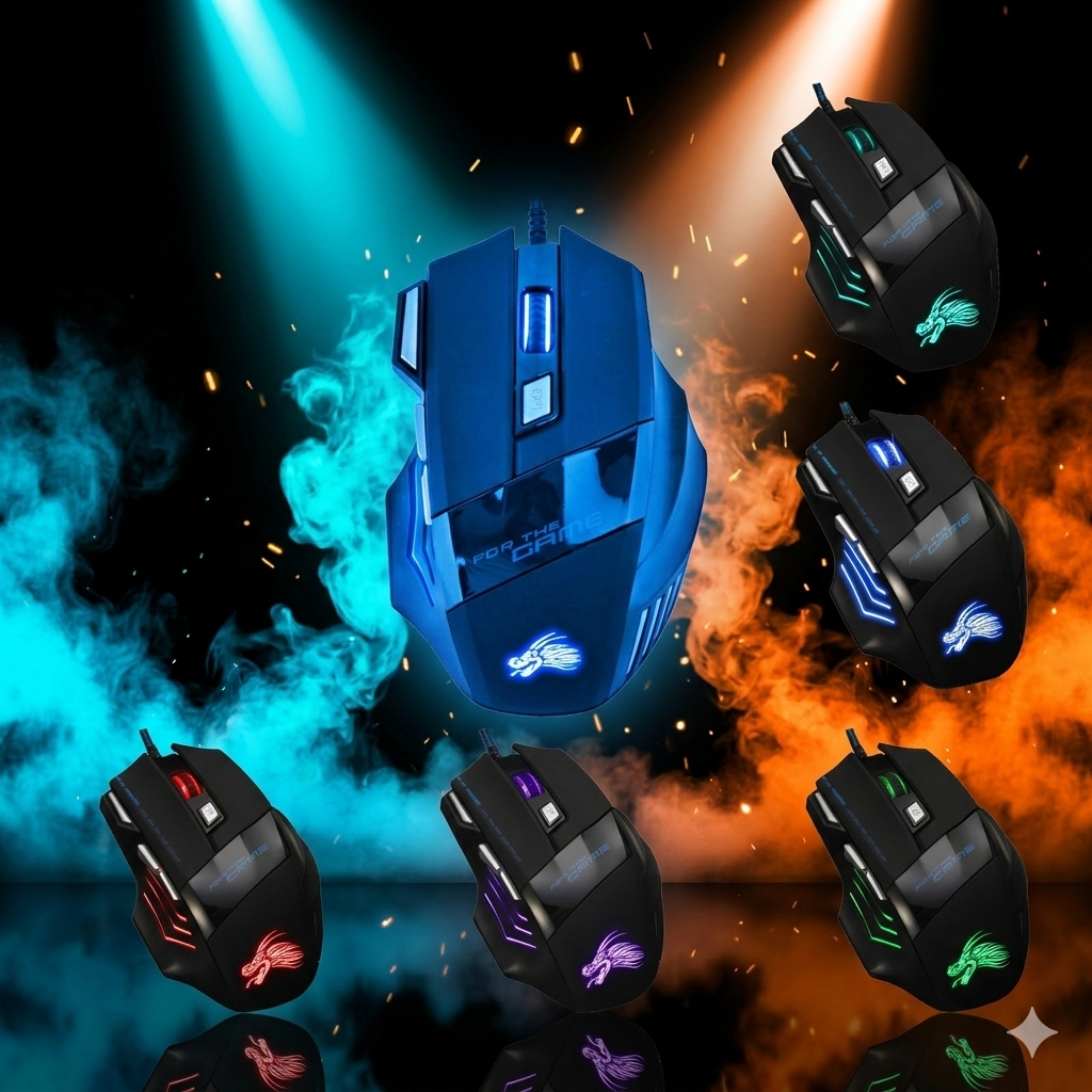 Wired Gaming Mouse 5500 DPI RGB LED – 7 Buttons Optical Gamer Mouse