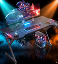 55” Gaming Desk with LED Lights and Carbon Fiber Surface
