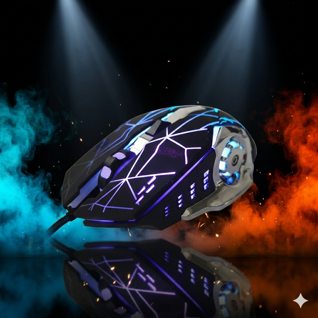Wired Gaming Mouse 5500 DPI RGB LED – 7 Buttons Optical Gamer Mouse