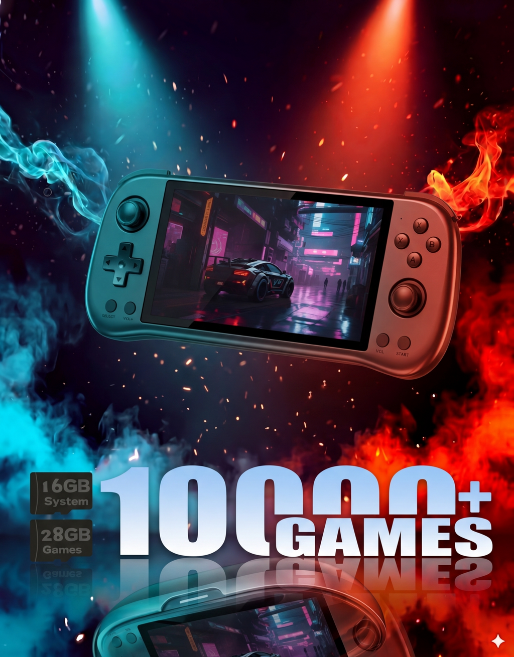 X55 Handheld Game Console 5.5 inch Portable Retro Video Hand-Held Games Consoles Rechargeable RK3566 Hand Held Classic Play System Black
