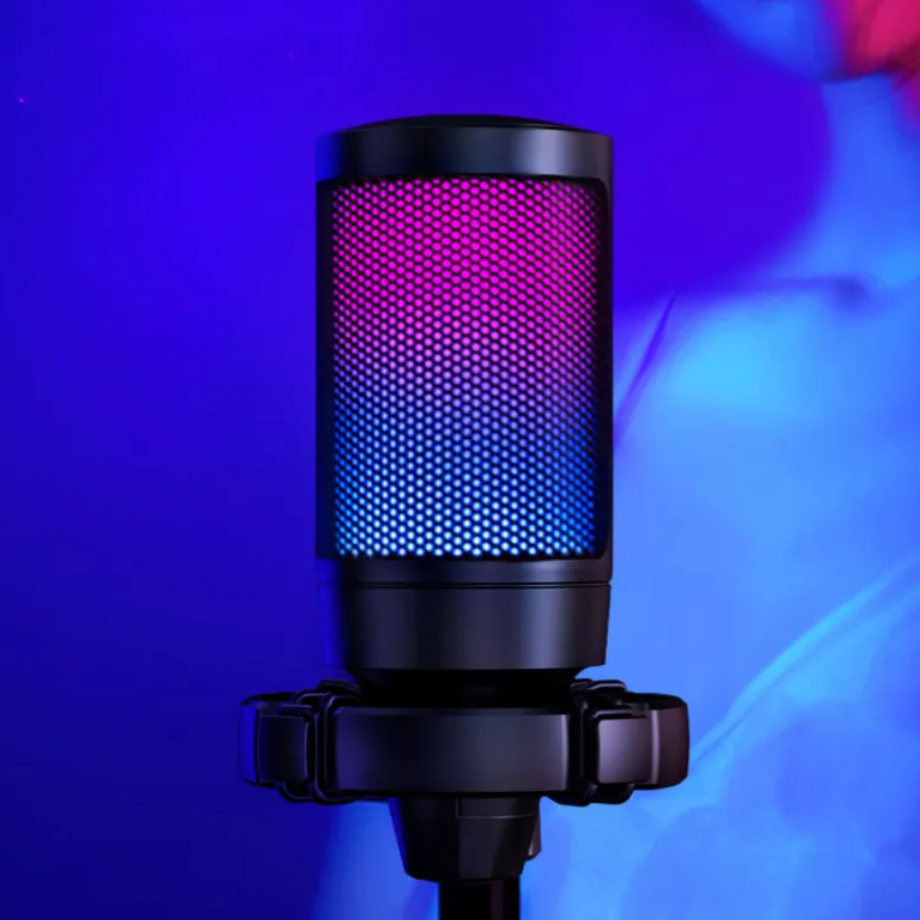 RGB LED Desktop Microphone with Voice Effects – Clear Audio for Gaming, Streaming & Recording