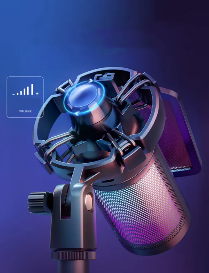 RGB LED Desktop Microphone with Voice Effects – Clear Audio for Gaming, Streaming & Recording