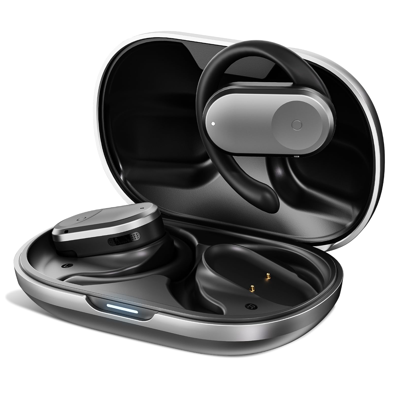 Ikedon Open-Ear Headphones + USB Condenser Mic – Cardioid Studio Microphone for Recording, YouTube, Gaming (LP13 / LP10)