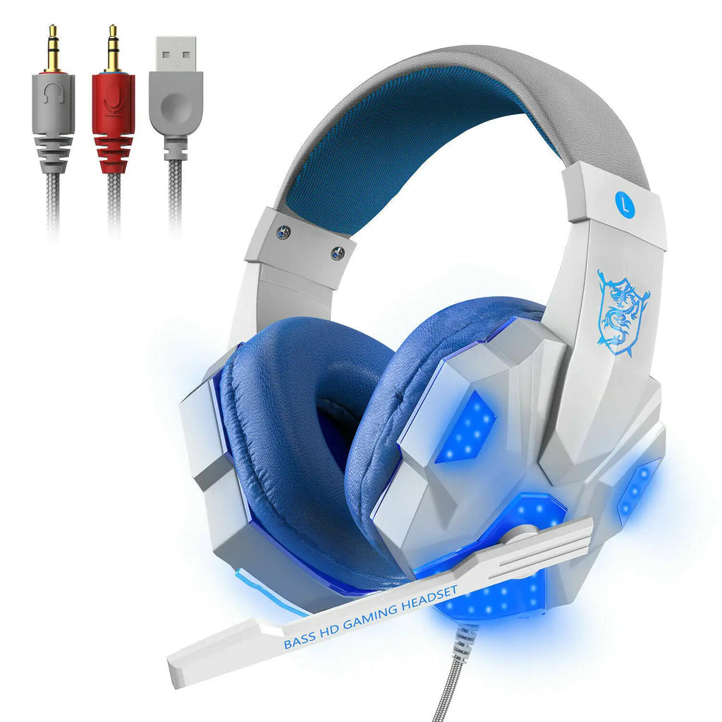 LED Gaming Headset – Stereo Bass & Mic for PC/Console