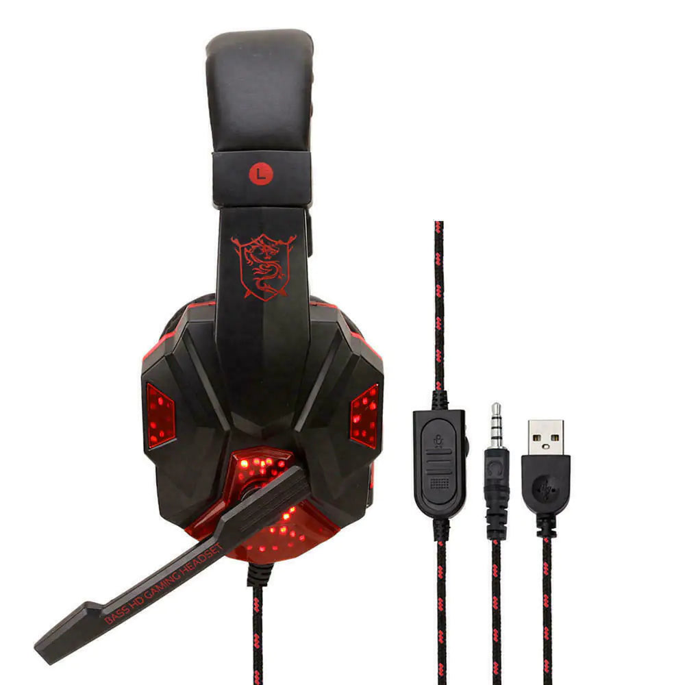 LED Gaming Headset – Stereo Bass & Mic for PC/Console