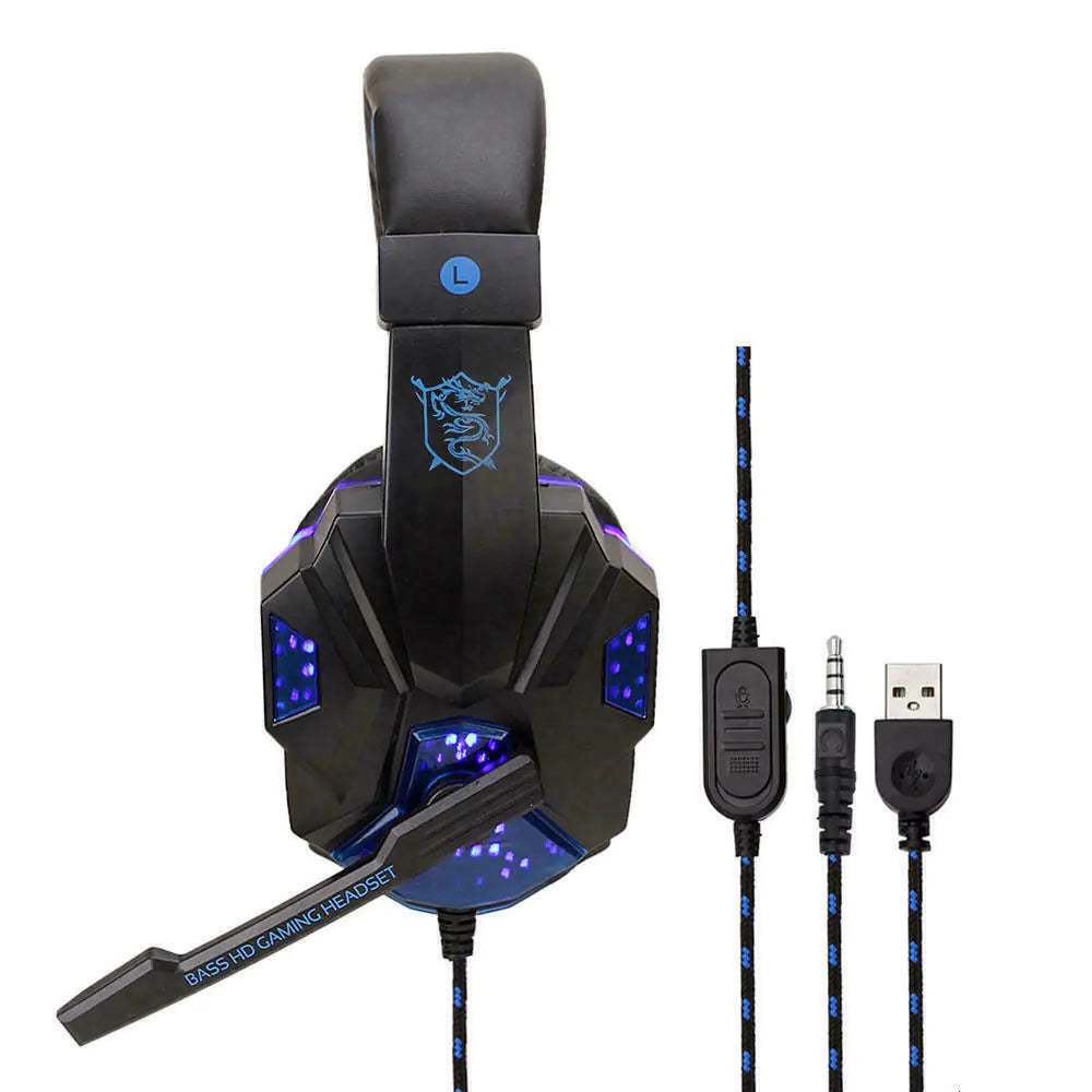 LED Gaming Headset – Stereo Bass & Mic for PC/Console