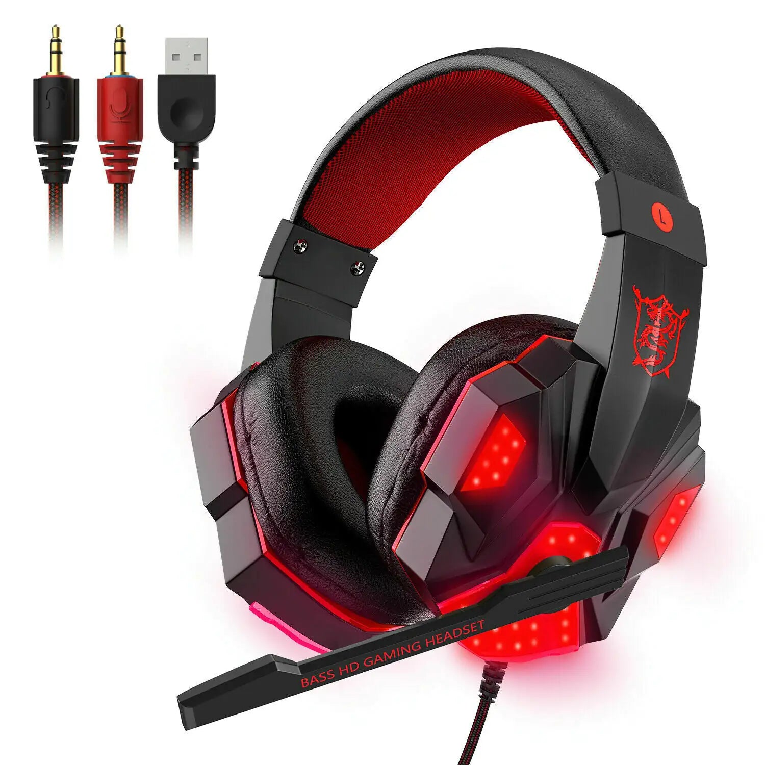 LED Gaming Headset – Stereo Bass & Mic for PC/Console